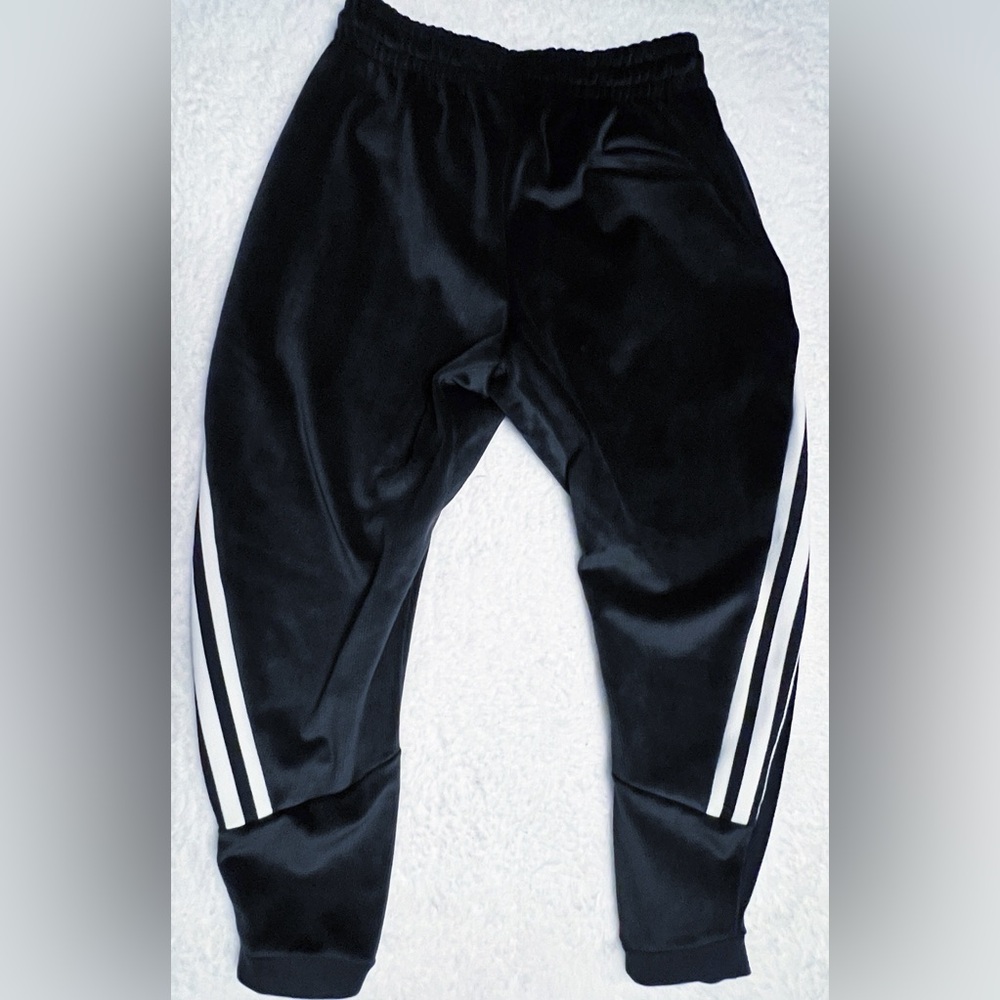 Men’s RARE Adidas NWT Medium Future Icons Ribbed Hoodie/Pants Velour Set - Picture 13 of 15